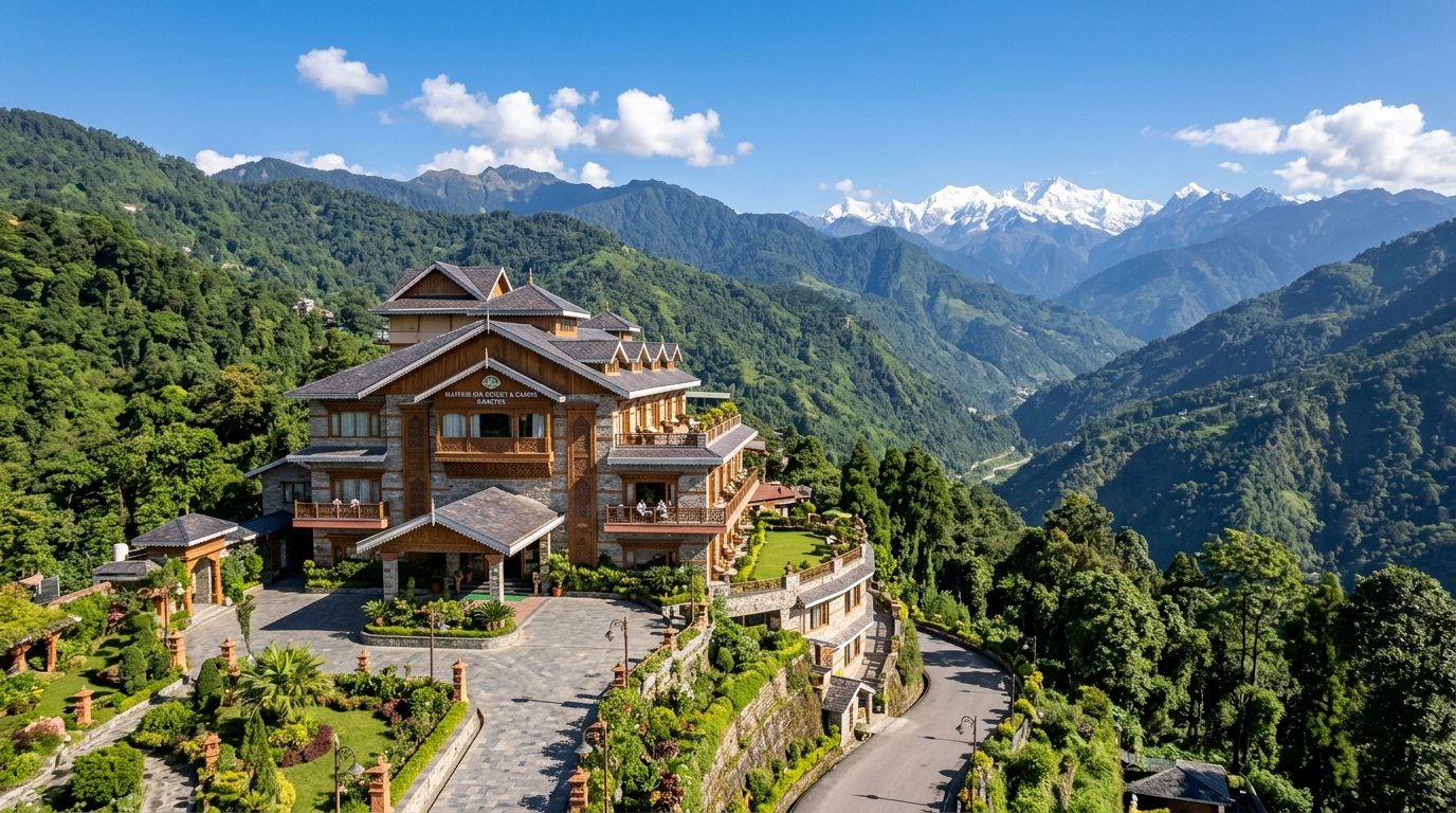 Hotel Exterior & Mountain Panorama